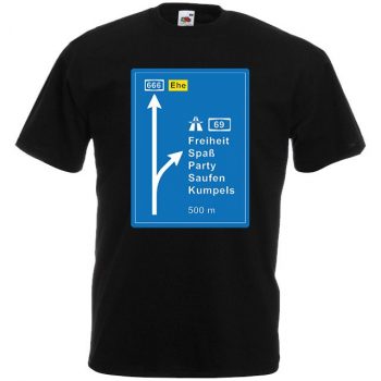 JGA Shirt - Autobahnschild