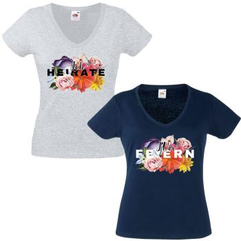 JGA Shirt - Ich heirate - Wir feiern Bouquet