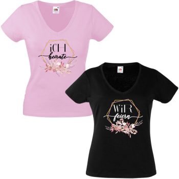 JGA Shirt - Ich heirate - Wir feiern Floral