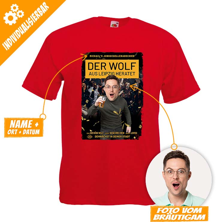 JGA Foto-Shirt - Der Wolf heiratet – Bild 2