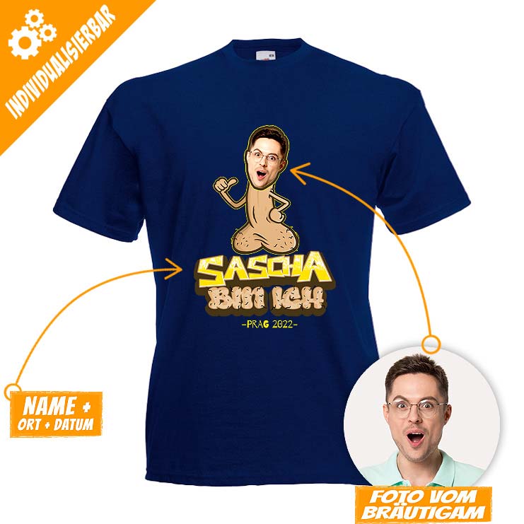 JGA Foto-Shirt - Pimmelkopf – Bild 2