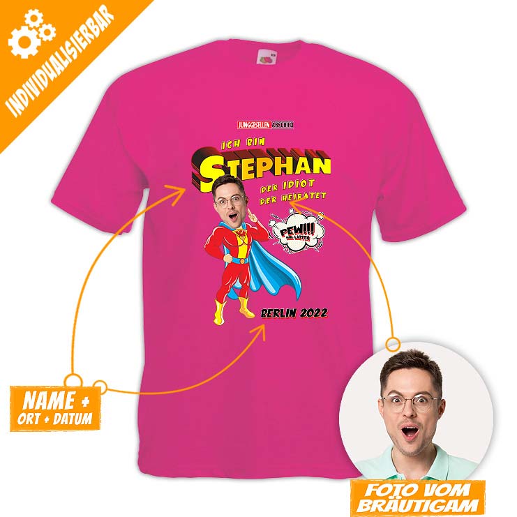 JGA Foto-Shirt - Superheld – Bild 2