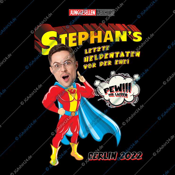 JGA Foto-Shirt - Superheld – Bild 3