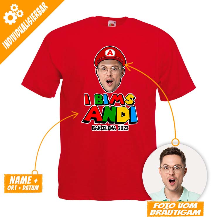 JGA Foto-Shirt - I bims Name – Bild 2