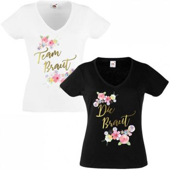 JGA Shirt - Braut Blumen