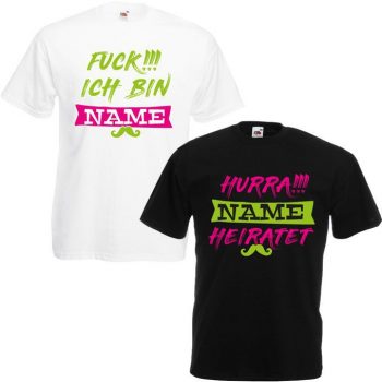 JGA Shirt - Hurra "Name" heiratet